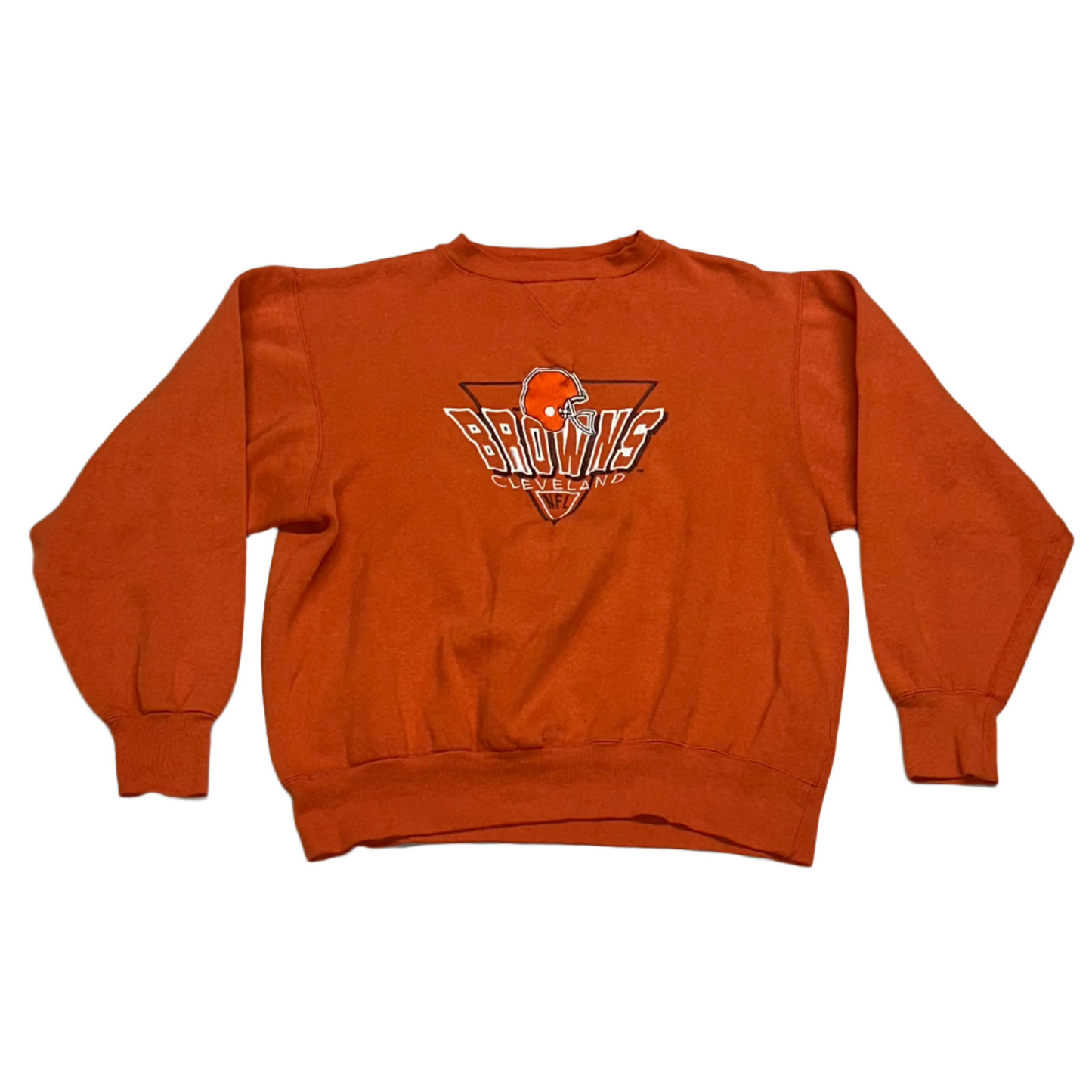 Cleveland Browns, Vintage 1990s Logo7 Embroidered Sweatshirt, Size: Large